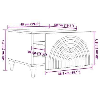 Tavolino da salotto con cassetto Bianco Lucido 49 x 50 x 40 cm | homemem39