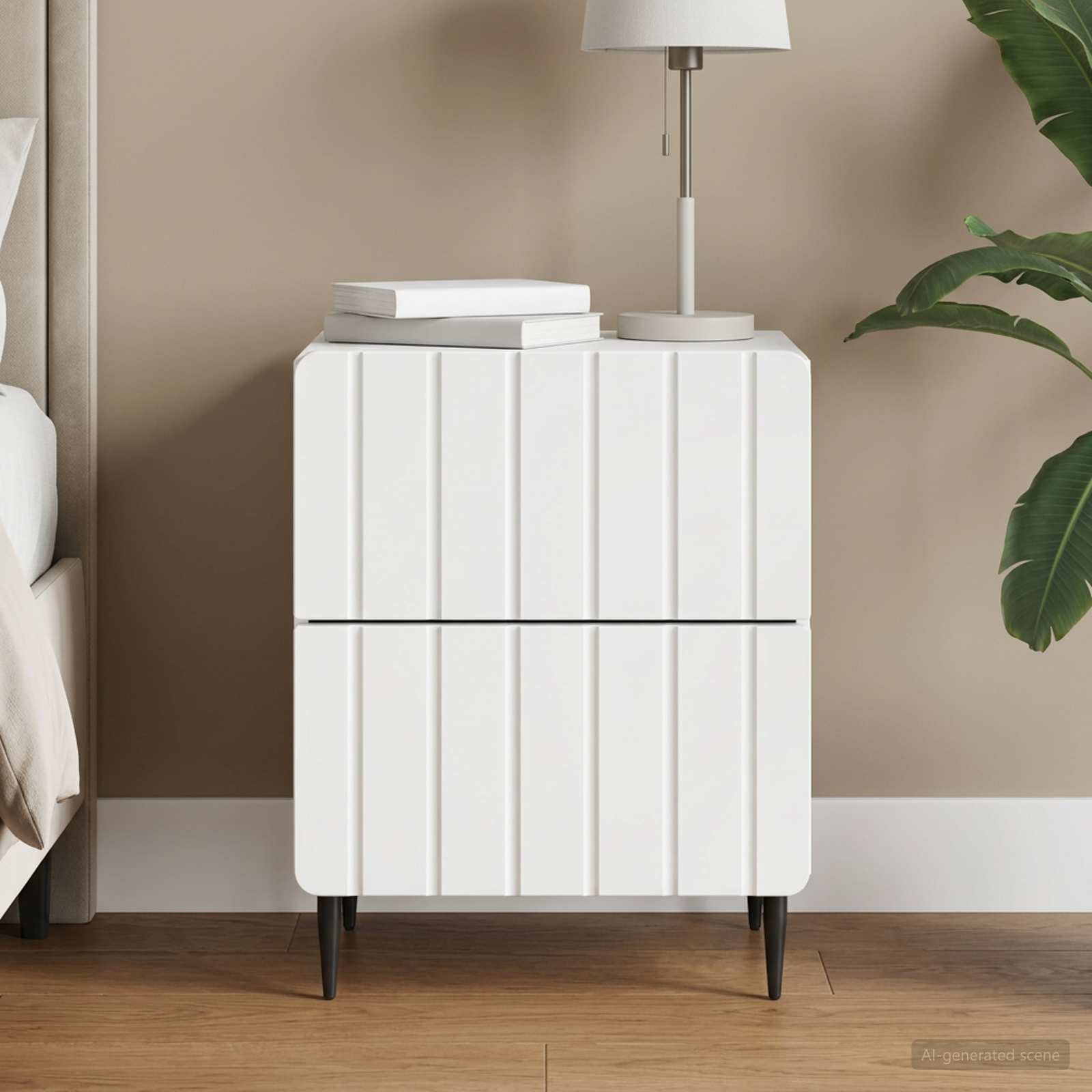 Armadio da Notte con cassetto Bianco 43 x 34,5 x 49,5 cm | homemem39
