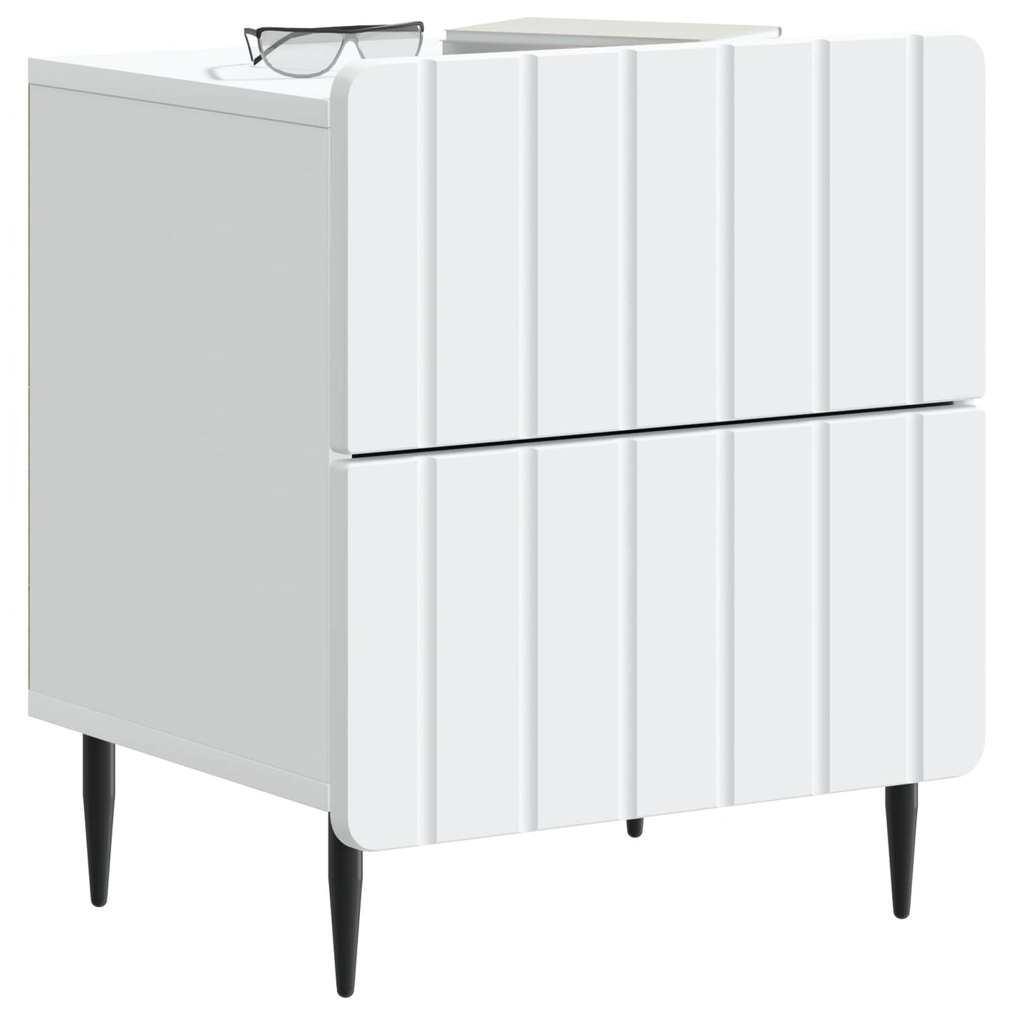 Armadio da Notte con cassetto Bianco 43 x 34,5 x 49,5 cm | homemem39