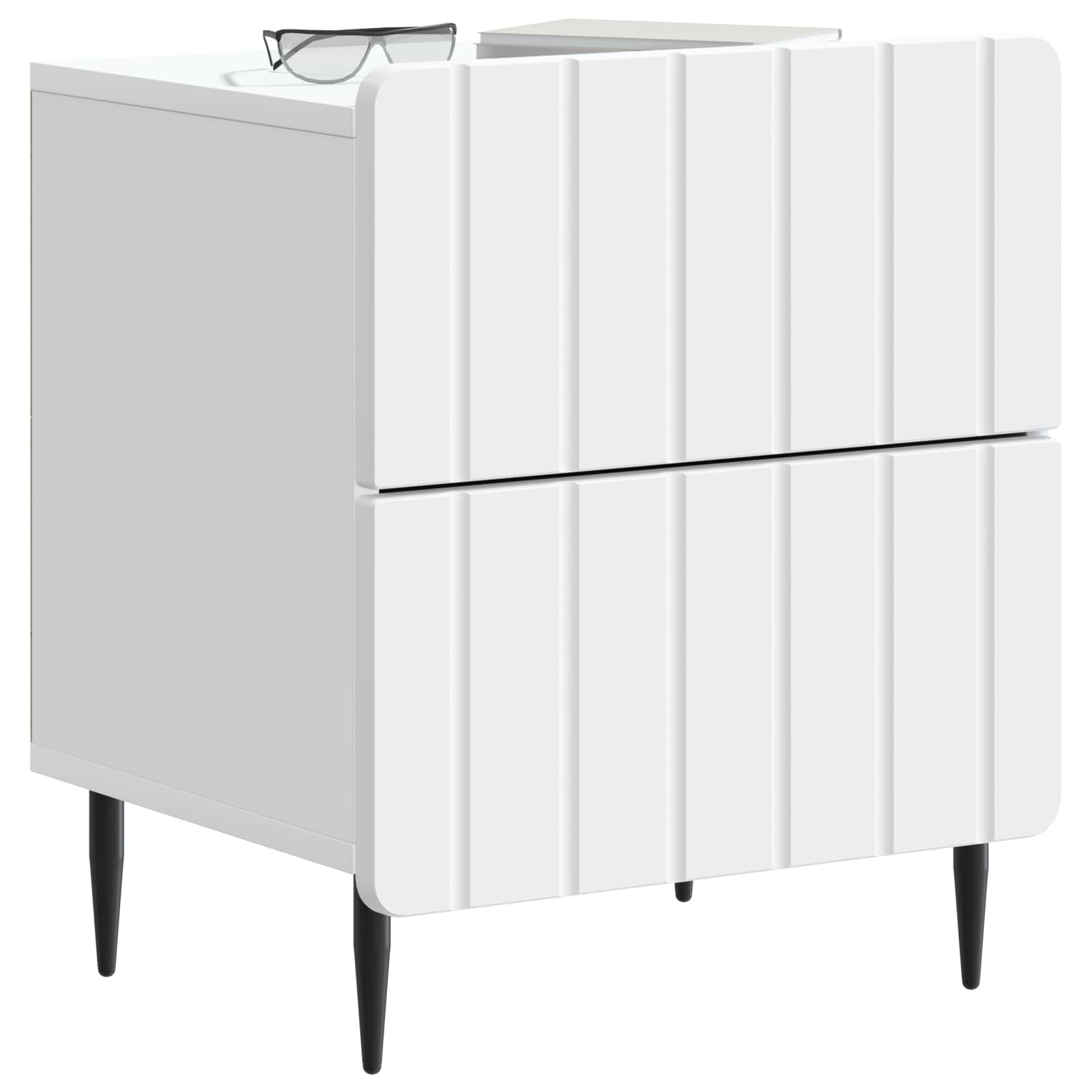 Armadio da Notte con cassetto Bianco 43 x 34,5 x 49,5 cm | homemem39
