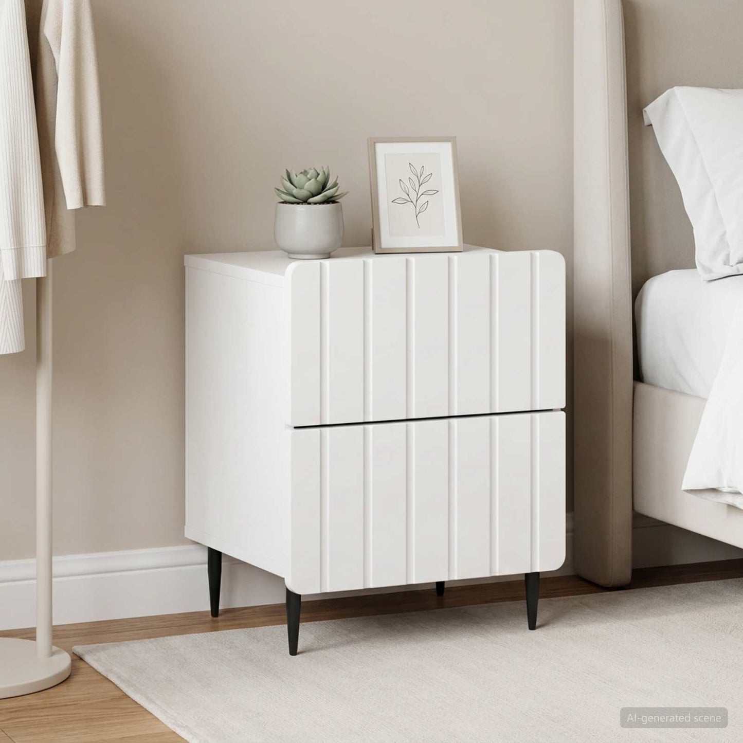 Armadio da Notte 2 pz Bianco 43 x 34,5 x 49,5 cm
