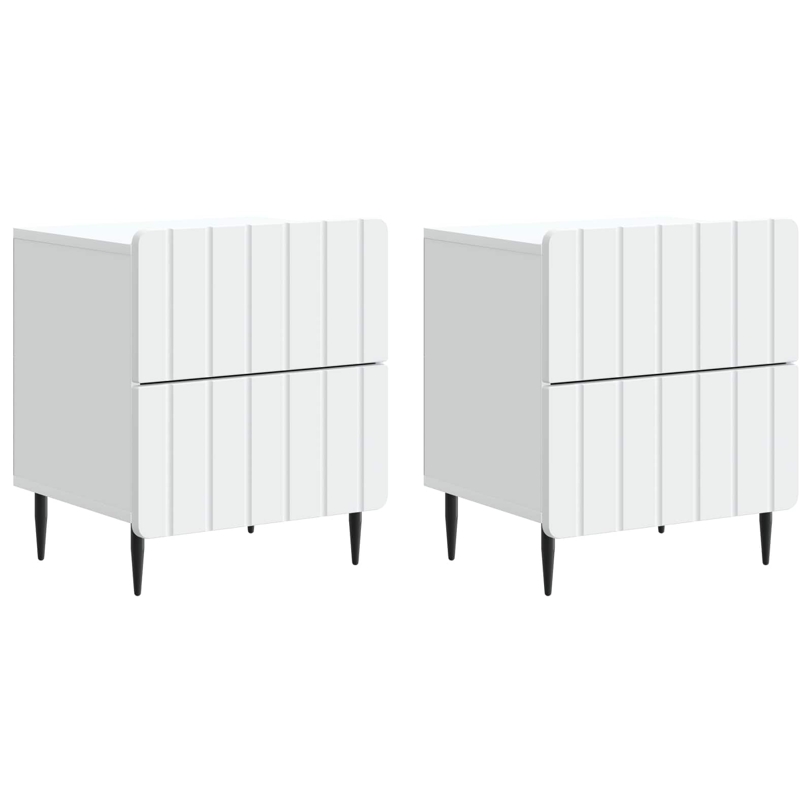 Armadio da Notte con cassetto 2 pcs Bianco 43 x 34,5 x 49,5 cm | homemem39