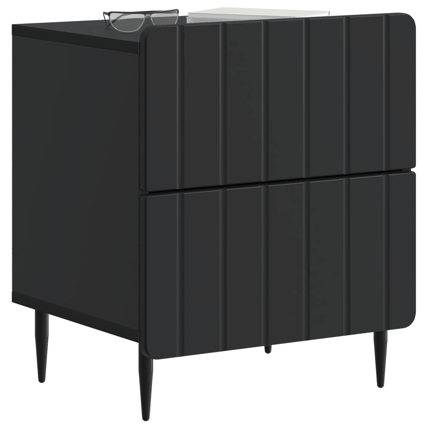 Armadio da Notte Nero 43 x 34,5 x 49,5 cm Legno ingegnerizzato