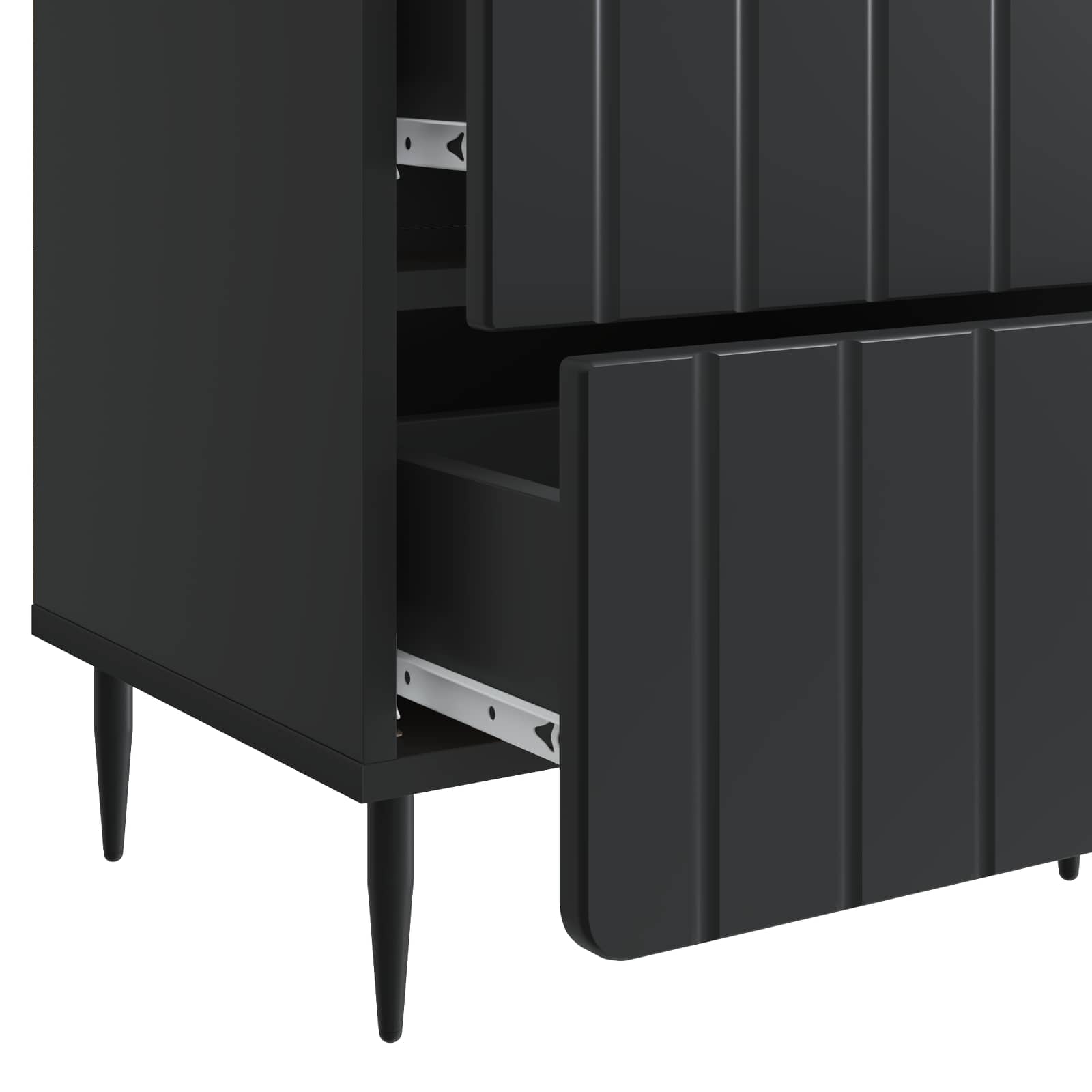 Armadio da Notte con cassetto 2 pcs Nero 43 x 34,5 x 49,5 cm | homemem39