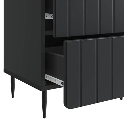 Armadio da Notte con cassetto 2 pcs Nero 43 x 34,5 x 49,5 cm | homemem39