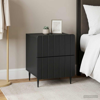Armadio da Notte 2 pz Nero 43 x 34,5 x 49,5 cm