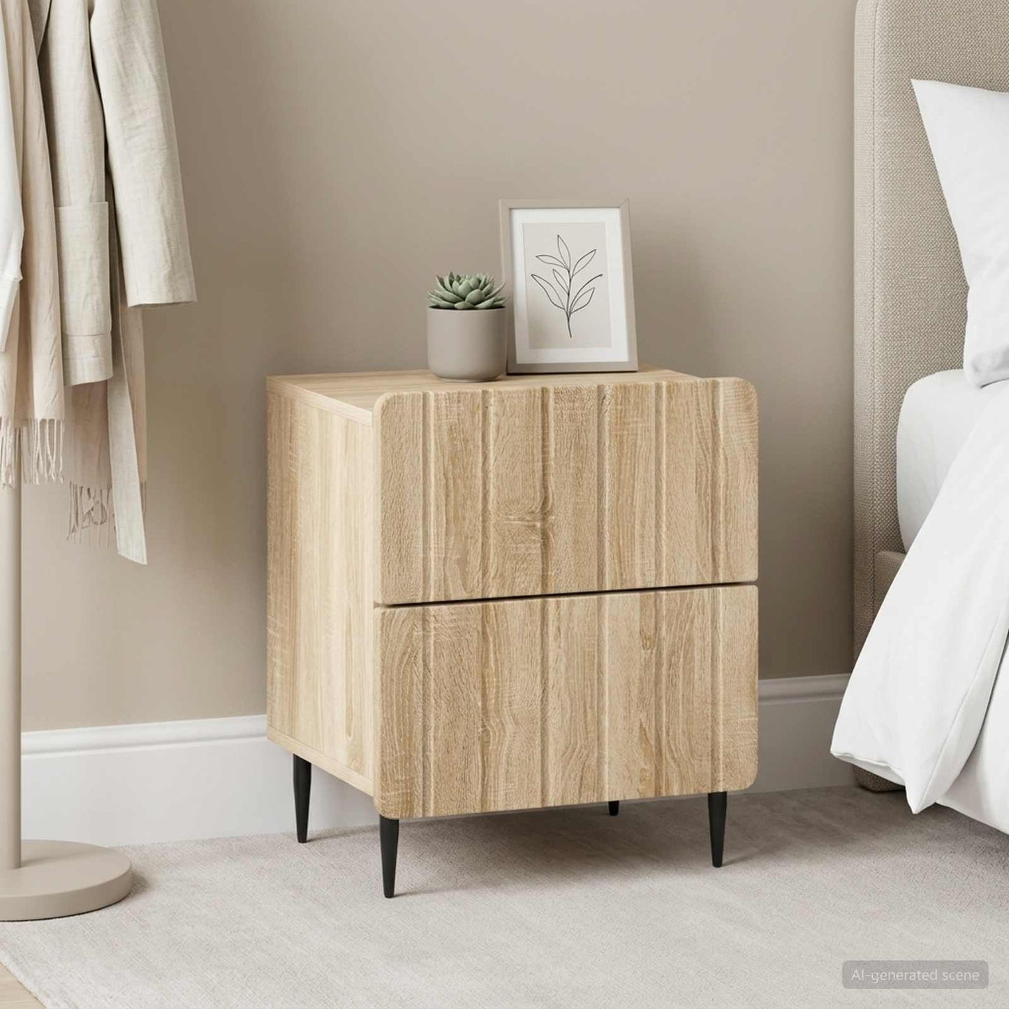 Armadio da Notte 2 pz Rovere Sonoma 43 x 34,5 x 49,5 cm