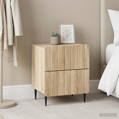 Armadio da Notte 2 pz Rovere Sonoma 43 x 34,5 x 49,5 cm