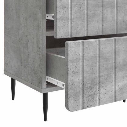 Armadio da Notte 2 pcs Grigio Cemento 43 x 34,5 x 49,5 cm | homemem39