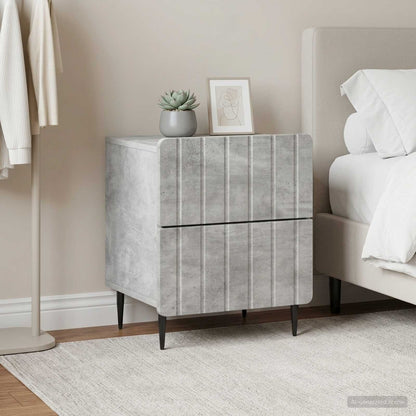 Armadio da Notte 2 pz Grigio Cemento 43 x 34,5 x 49,5 cm