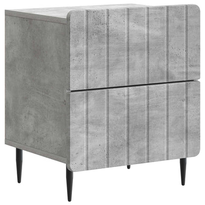 Armadio da Notte 2 pcs Grigio Cemento 43 x 34,5 x 49,5 cm