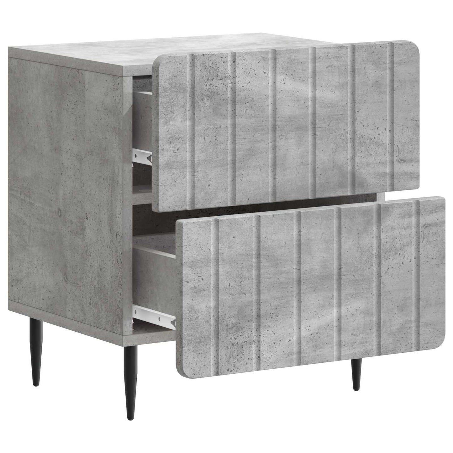 Armadio da Notte 2 pcs Grigio Cemento 43 x 34,5 x 49,5 cm