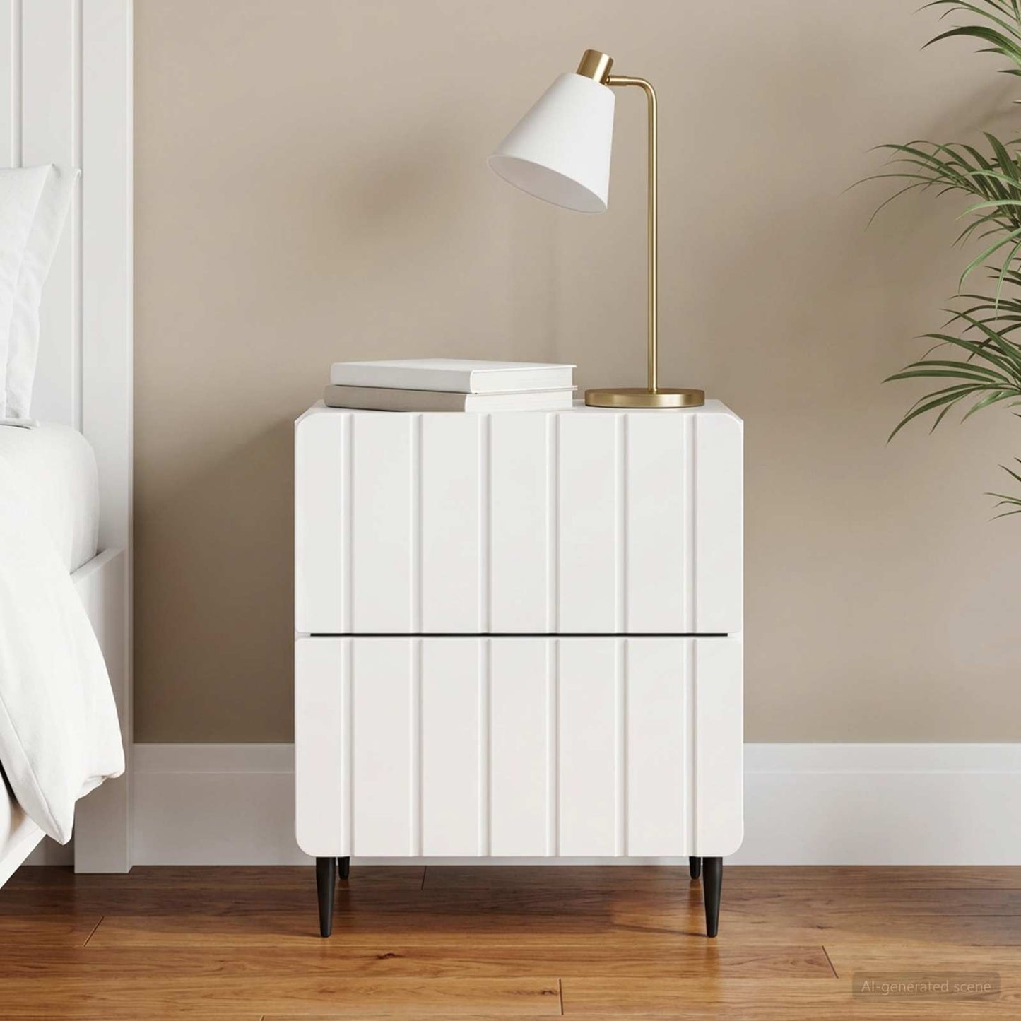 Armadio da Notte con cassetto Bianco Lucido 43 x 34,5 x 49,5 cm