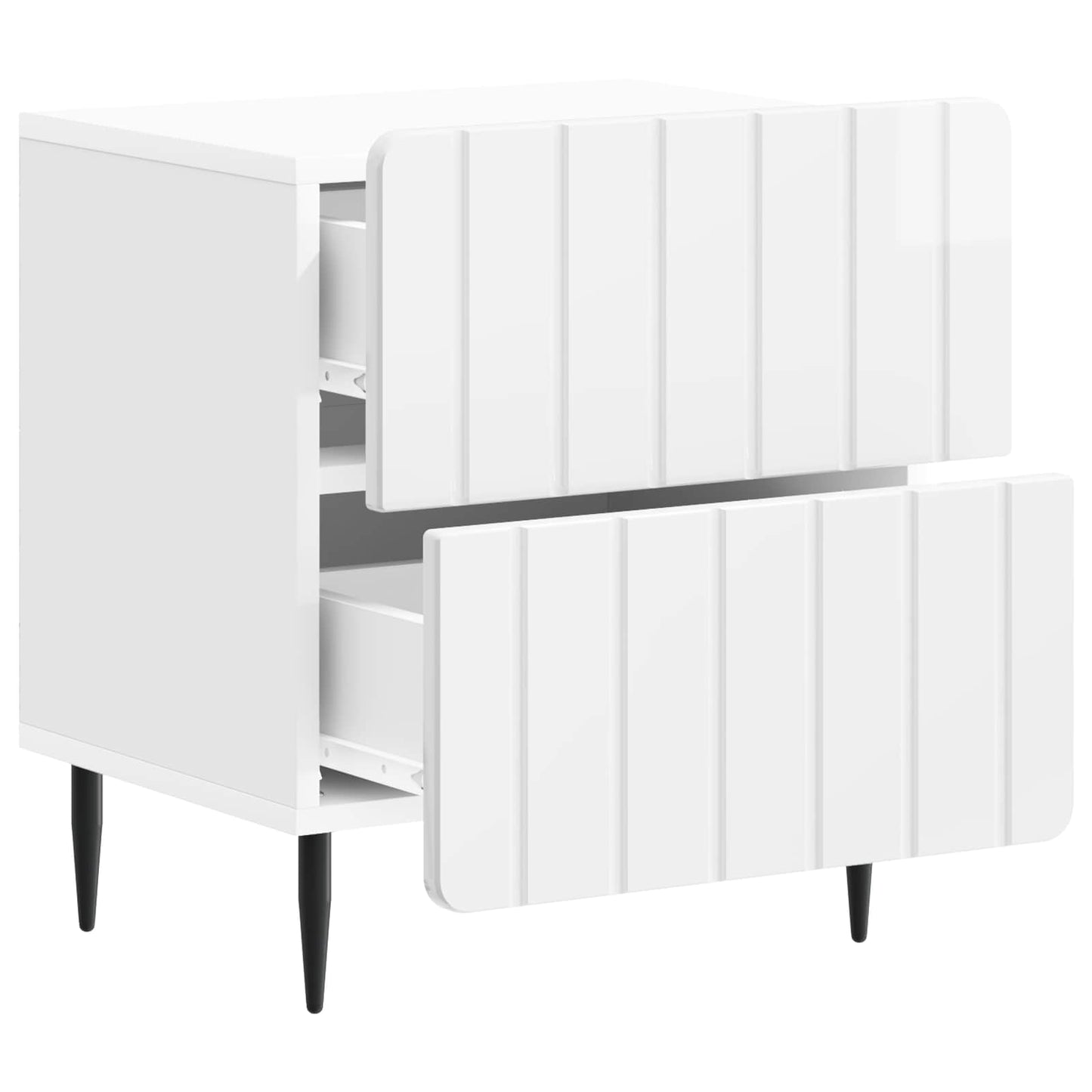 Armadio da Notte con cassetto Bianco Lucido 43 x 34,5 x 49,5 cm | homemem39