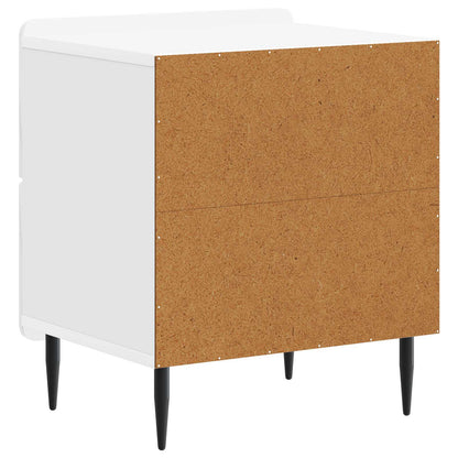 Armadio da Notte con cassetto Bianco Lucido 43 x 34,5 x 49,5 cm | homemem39