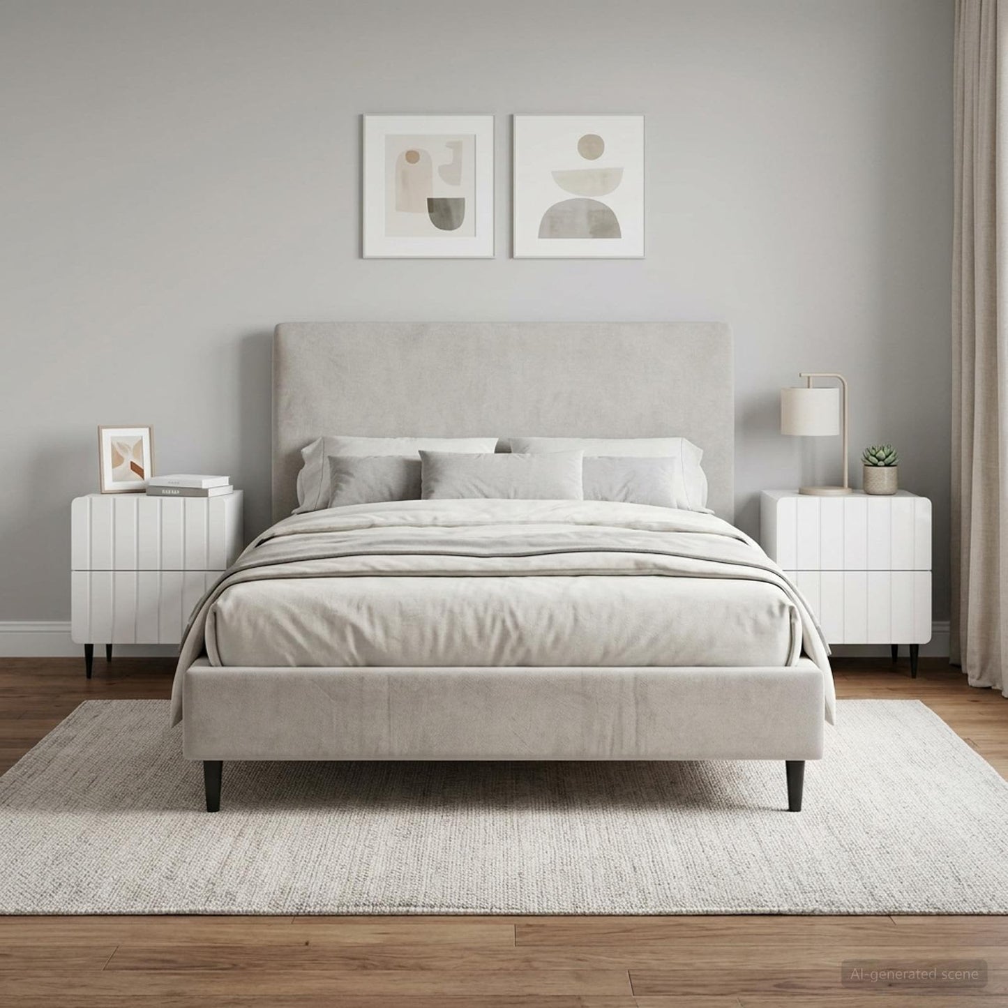 Armadio da Notte 2 pz Bianco Lucido 43 x 34,5 x 49,5 cm