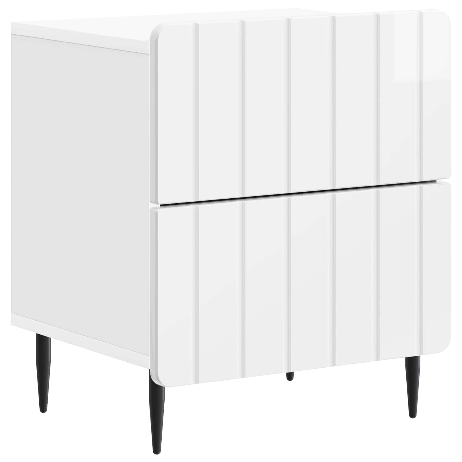 Armadio da Notte 2 pcs Bianco Lucido 43 x 34,5 x 49,5 cm | homemem39