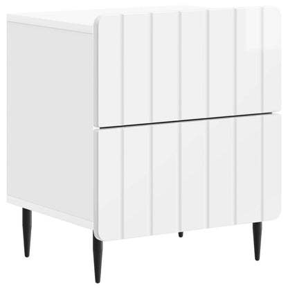 Armadio da Notte 2 pcs Bianco Lucido 43 x 34,5 x 49,5 cm | homemem39