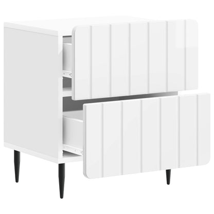 Armadio da Notte 2 pcs Bianco Lucido 43 x 34,5 x 49,5 cm | homemem39