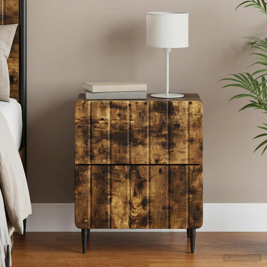 Armadio da Notte Rovere Fumo 43 x 34,5 x 49,5 cm | homemem39