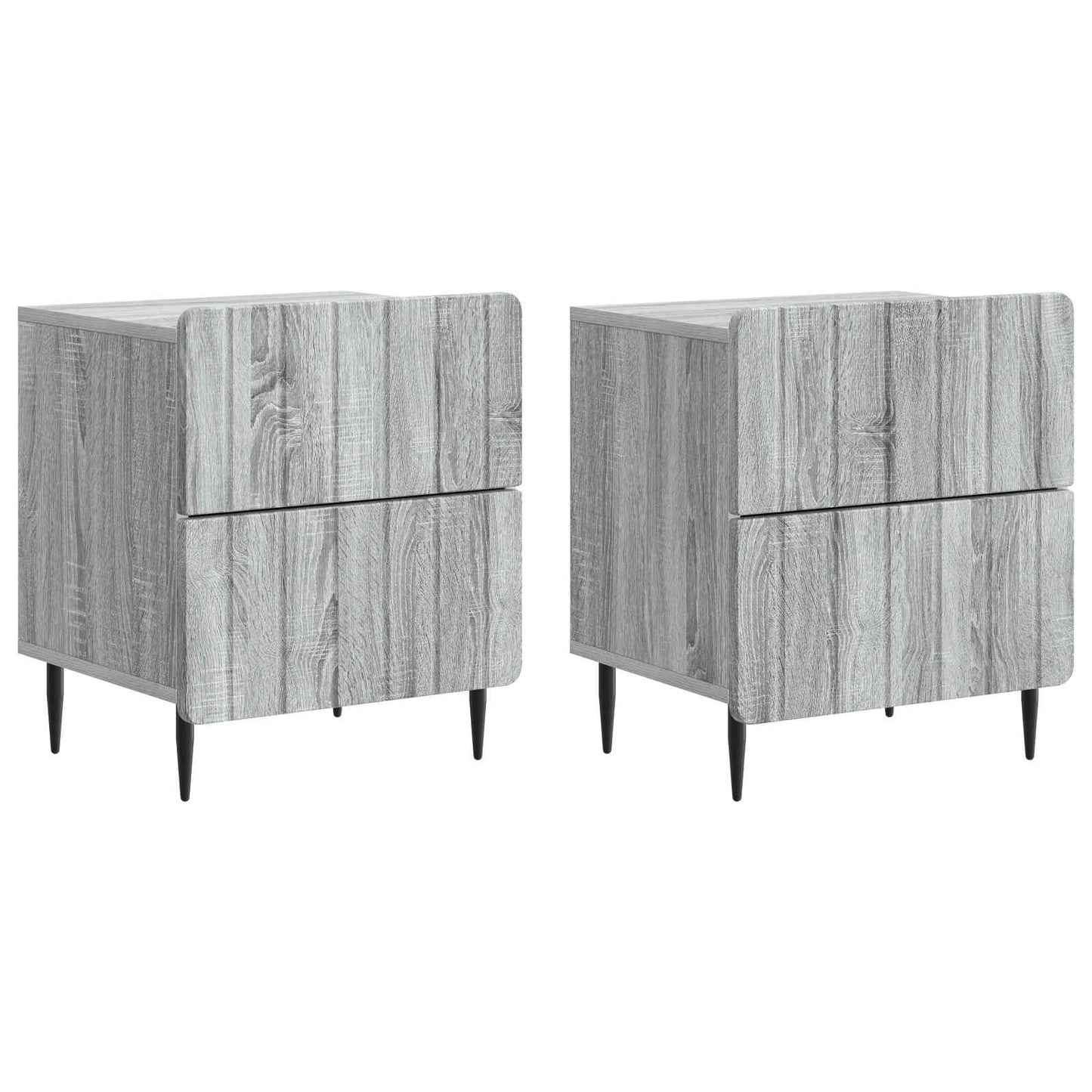 Armadio da Notte 2 pcs Grigio Sonoma 43 x 34,5 x 49,5 cm