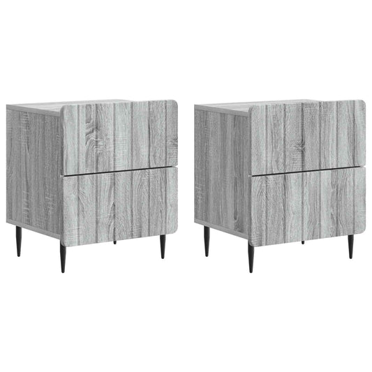 Armadio da Notte 2 pcs Grigio Sonoma 43 x 34,5 x 49,5 cm