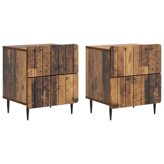 Armadio da Notte 2 pcs Legno antico 43 x 34,5 x 49,5 cm