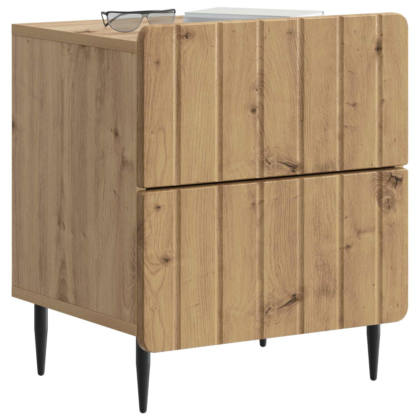 Armadio da Notte 2 pcs Rovere Artigianale 43 x 34,5 x 49,5 cm | homemem39