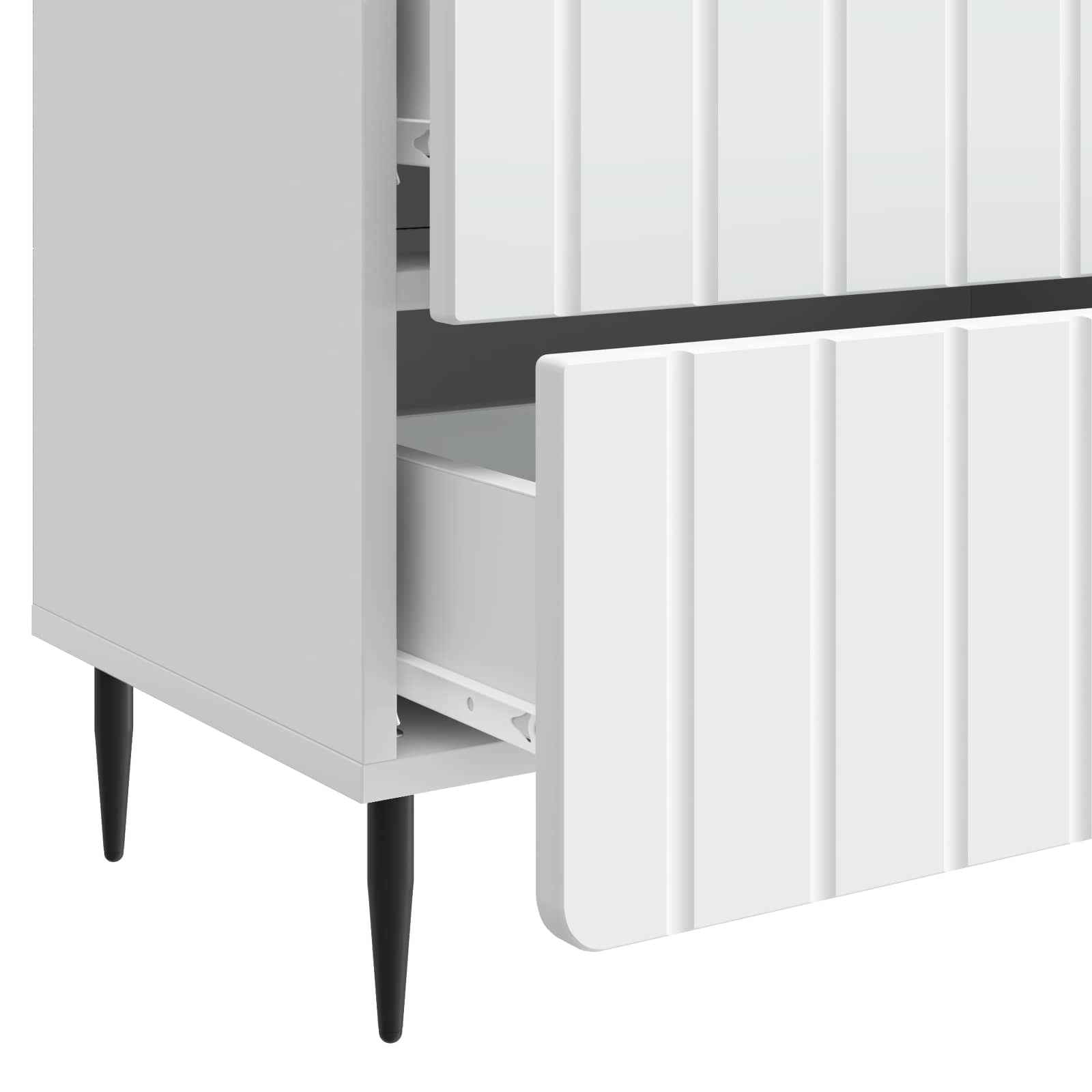 Armadio da Notte con cassetto Bianco 62 x 34,5 x 49,5 cm | homemem39