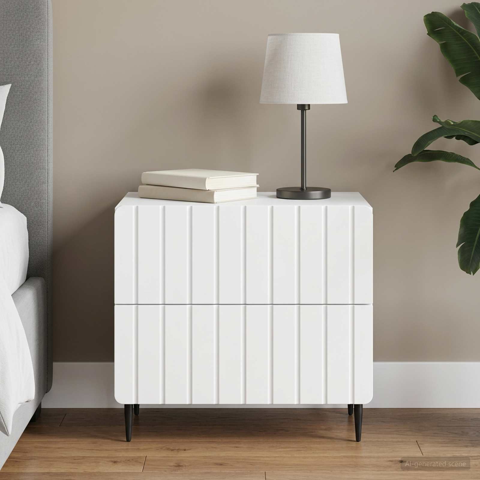 Armadio da Notte con cassetto Bianco 62 x 34,5 x 49,5 cm | homemem39