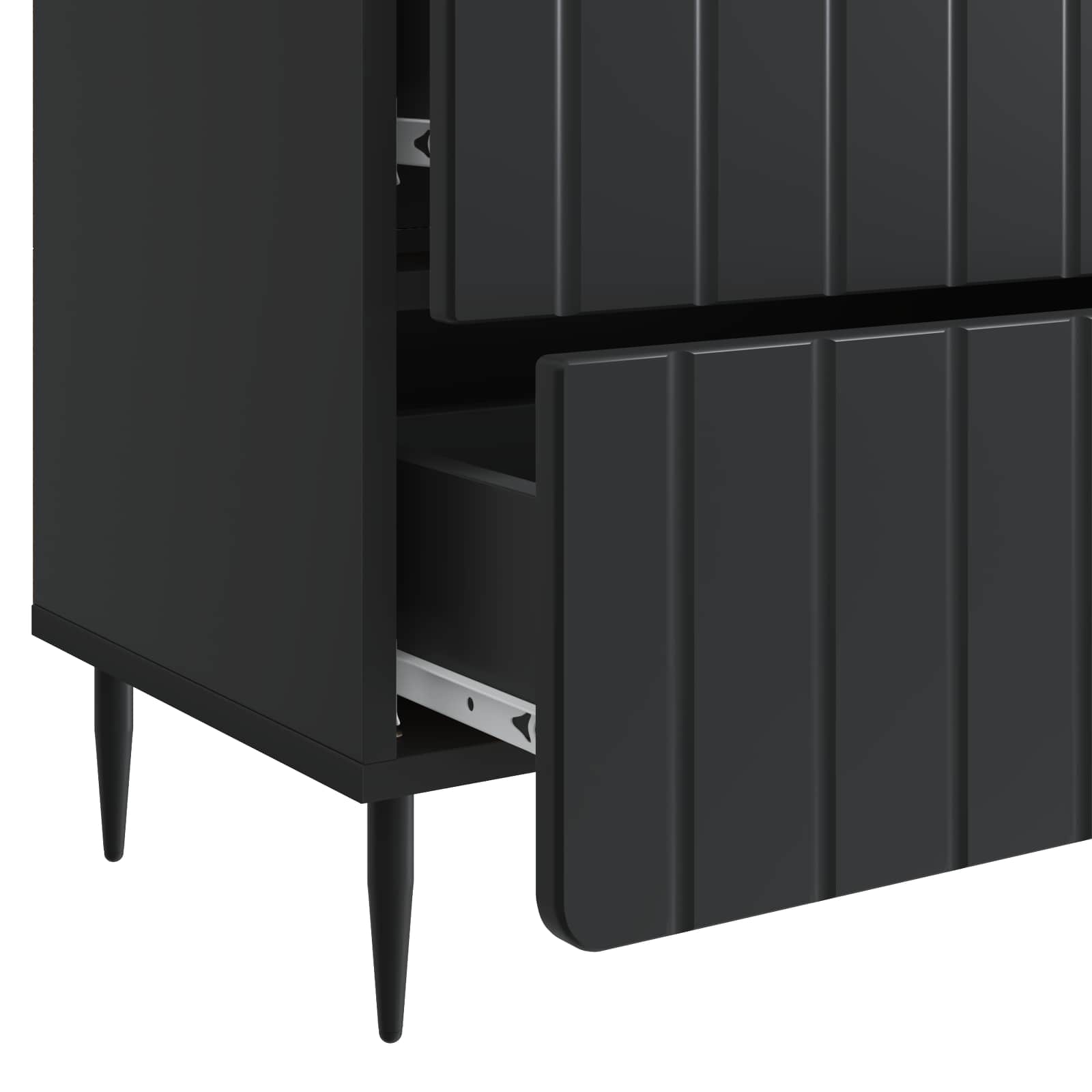 Armadio da Notte Nero 62 x 34,5 x 49,5 cm Legno ingegnerizzato | homemem39