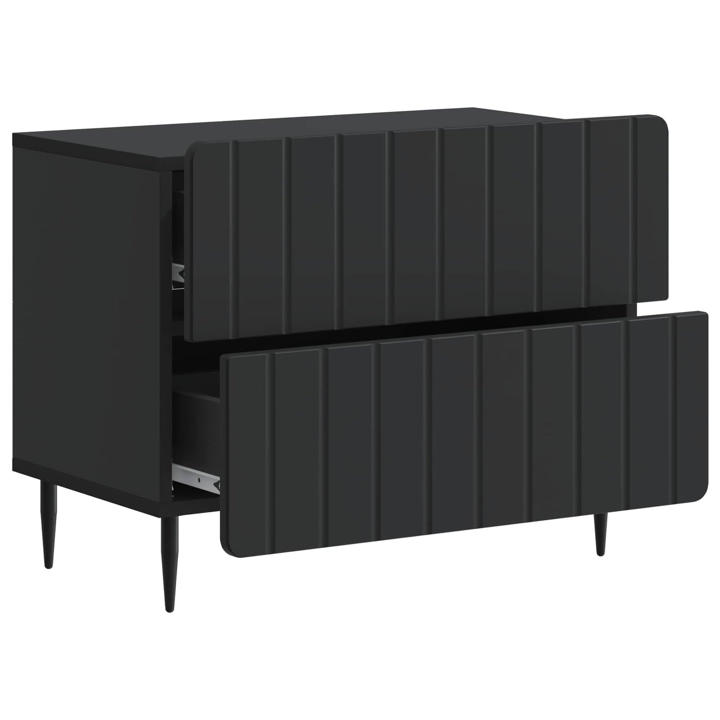Armadio da Notte Nero 62 x 34,5 x 49,5 cm Legno ingegnerizzato