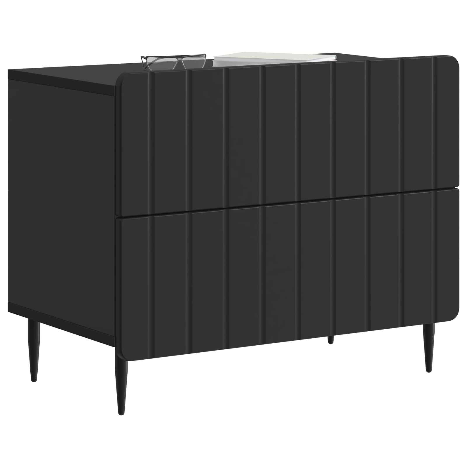 Armadio da Notte Nero 62 x 34,5 x 49,5 cm Legno ingegnerizzato | homemem39