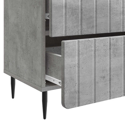 Armadio da Notte Grigio Cemento 62 x 34,5 x 49,5 cm