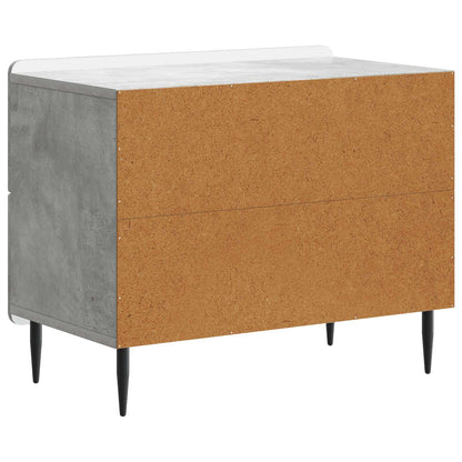 Armadio da Notte Grigio Cemento 62 x 34,5 x 49,5 cm