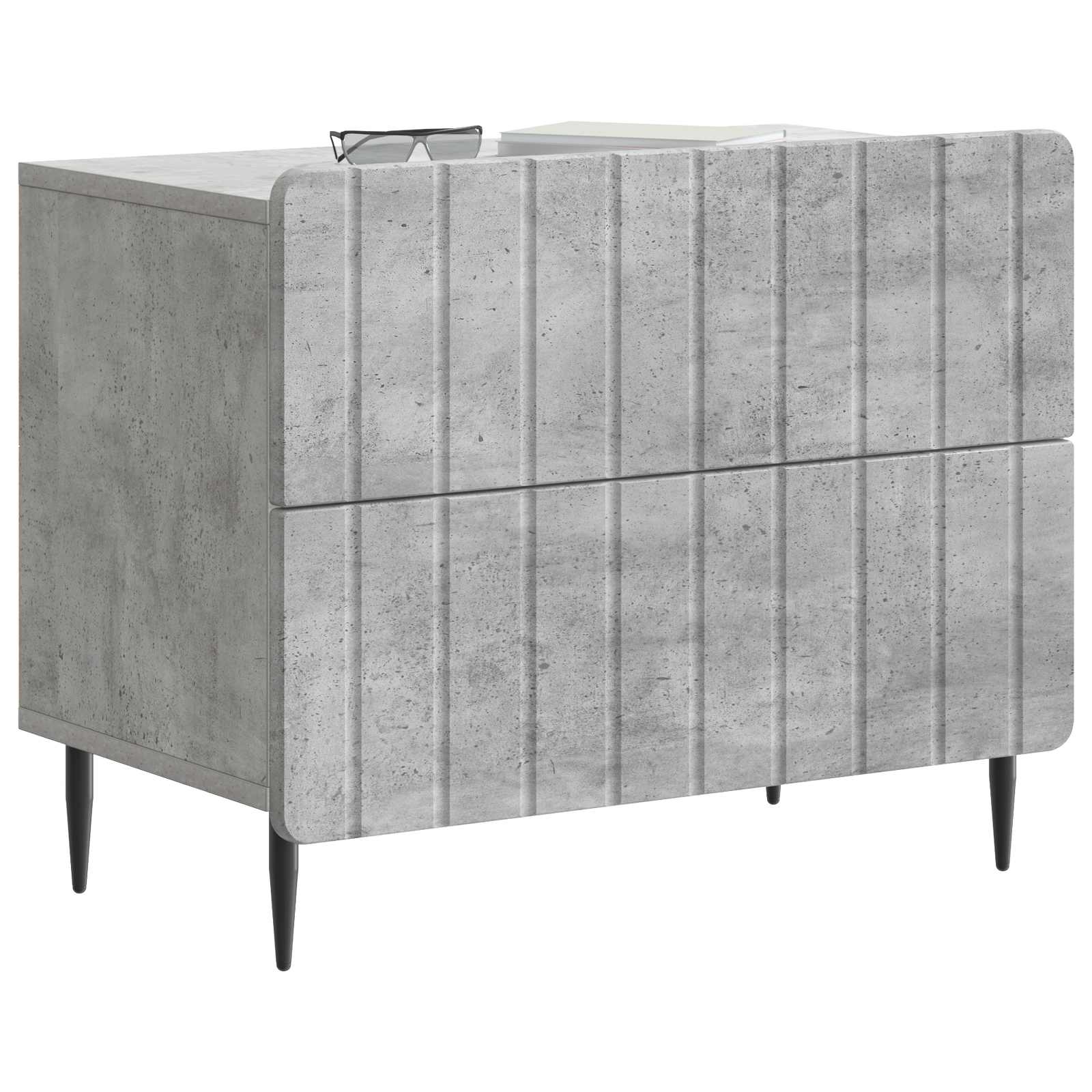 Armadio da Notte Grigio Cemento 62 x 34,5 x 49,5 cm | homemem39