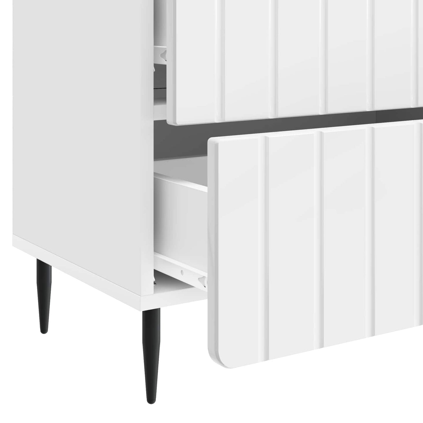 Armadio da Notte con cassetto Bianco Lucido 62 x 34,5 x 49,5 cm | homemem39