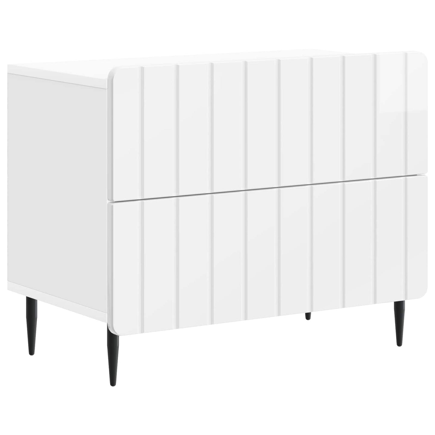 Armadio da Notte Bianco Lucido 62 x 34,5 x 49,5 cm