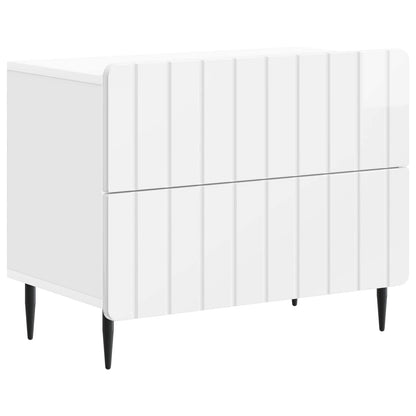 Armadio da Notte Bianco Lucido 62 x 34,5 x 49,5 cm