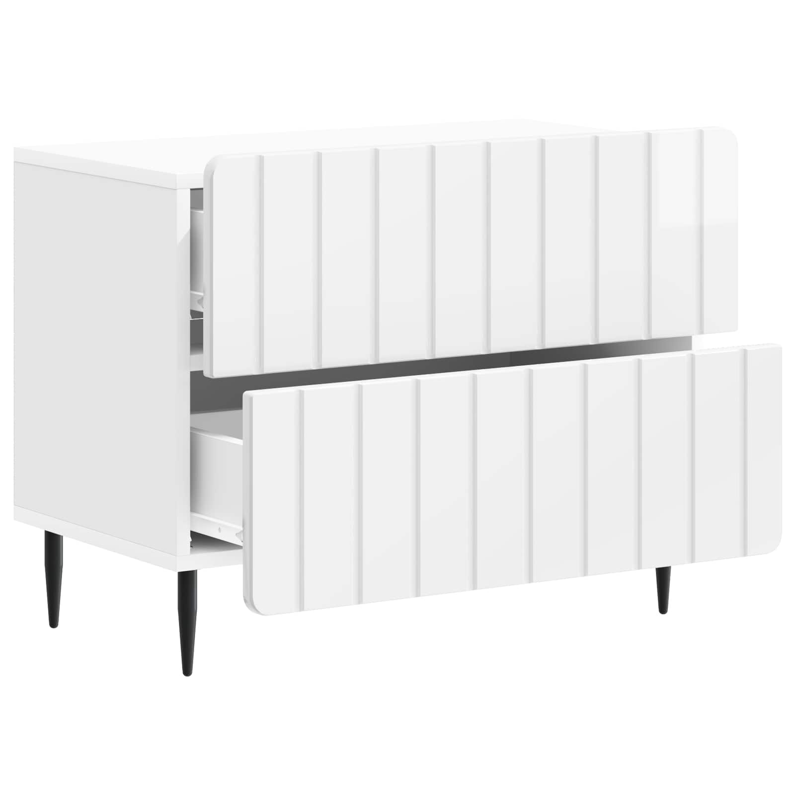 Armadio da Notte con cassetto Bianco Lucido 62 x 34,5 x 49,5 cm | homemem39