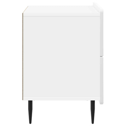 Armadio da Notte con cassetto Bianco Lucido 62 x 34,5 x 49,5 cm | homemem39