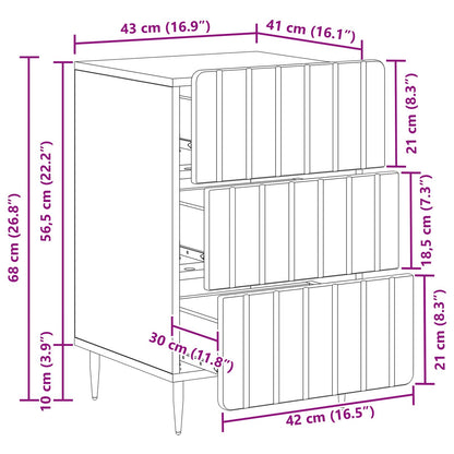 Armadio da Notte Bianco 43x 41 x 68 cm Legno ingegnerizzato | homemem39