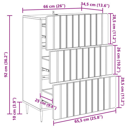 Mobile con Cassetti Nero 66 x 34,5 x 92 cm Legno ingegnerizzato | homemem39