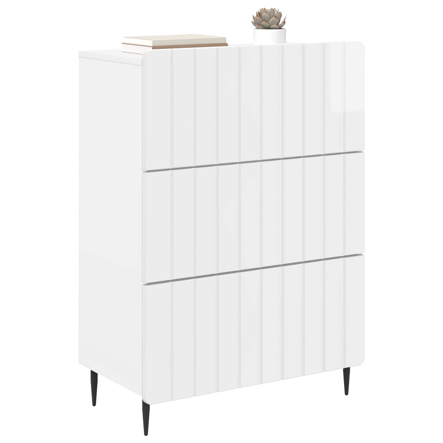 Mobile con Cassetti Bianco Lucido 66 x 34,5 x 92 cm