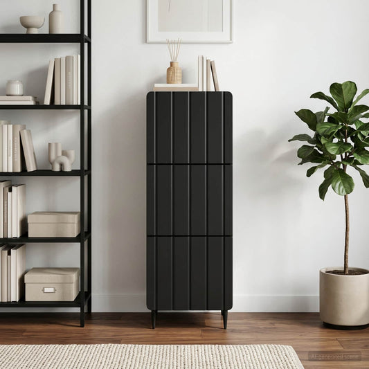 Mobile con Cassetti 33 x 34,5 x 92 cm Legno ingegnerizzato Nero