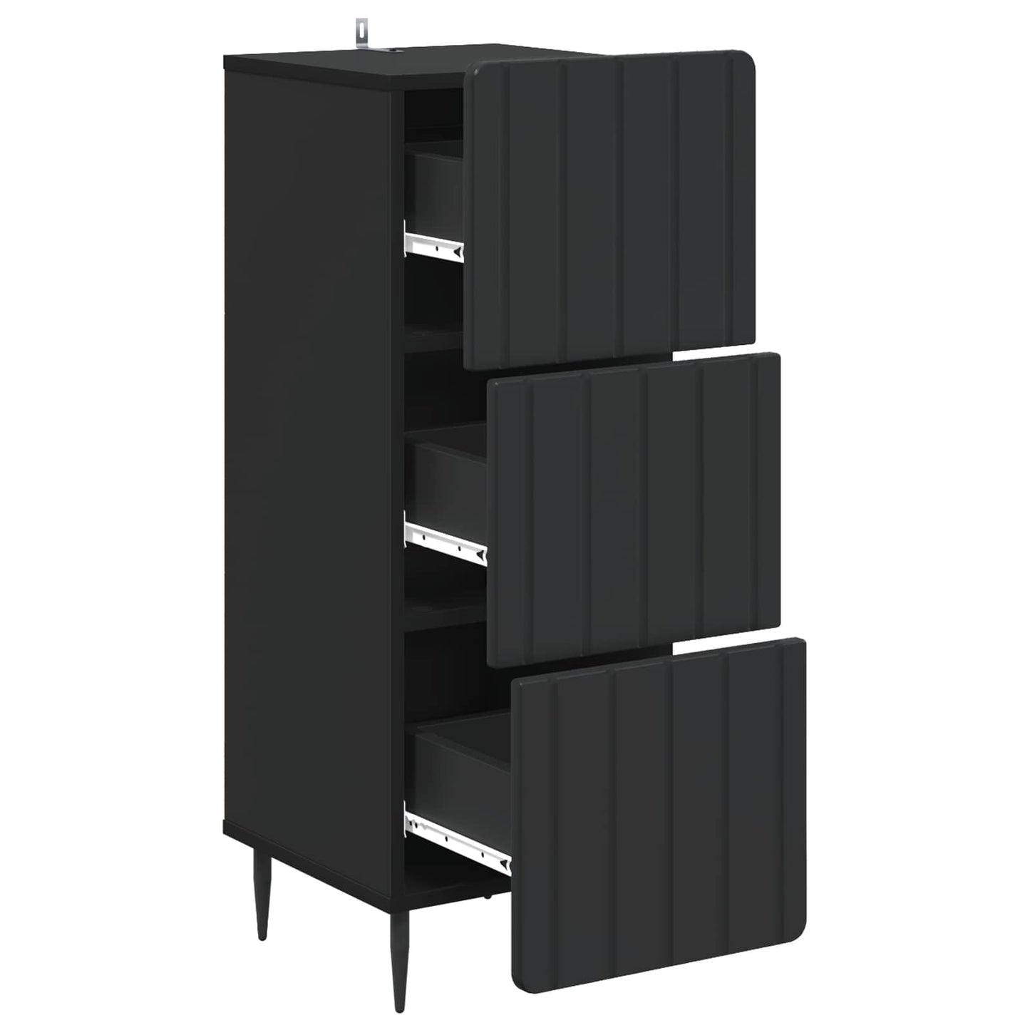 Mobile con Cassetti Nero 33 x 34,5 x 92 cm Legno ingegnerizzato