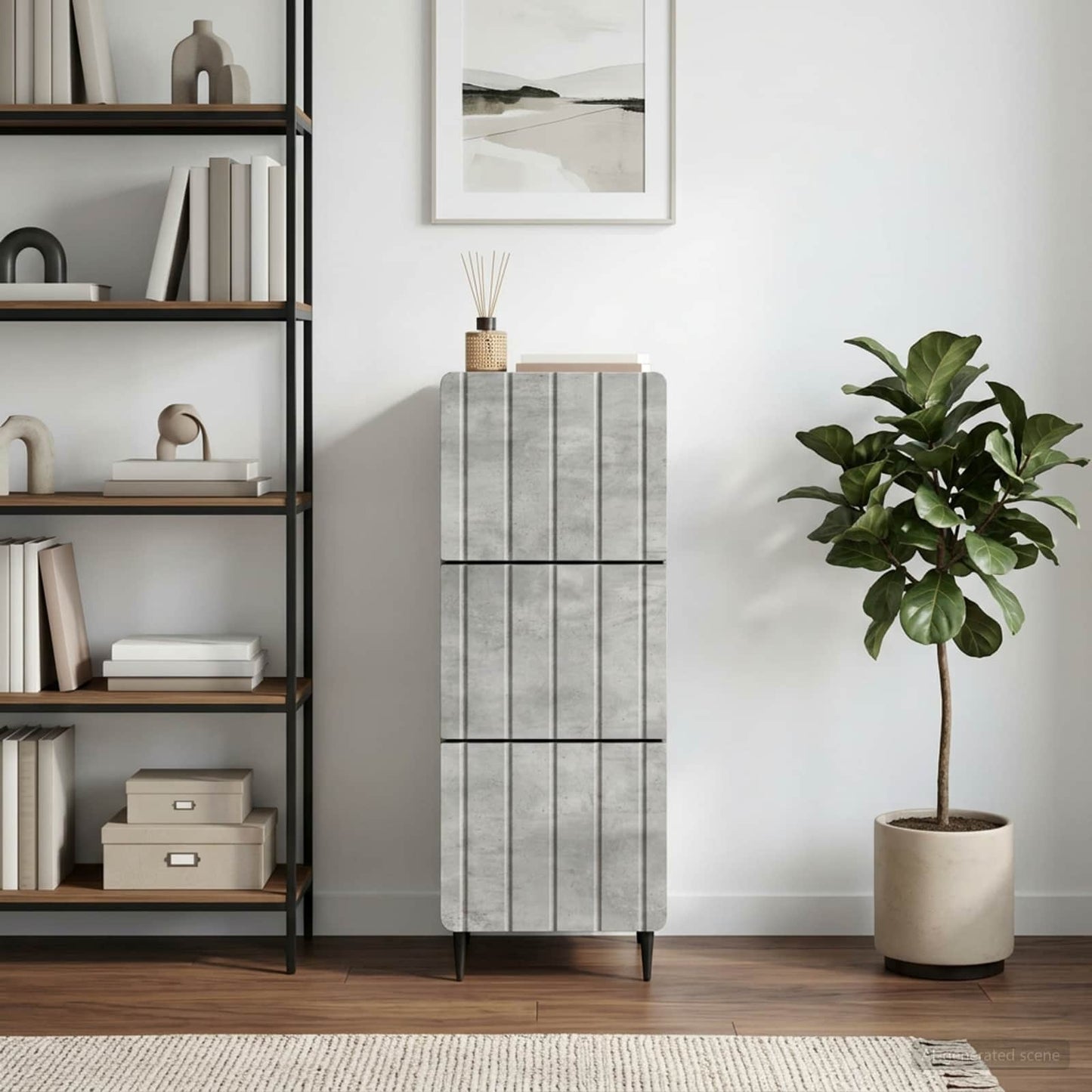 Mobile con Cassetti Grigio Cemento 33 x 34,5 x 92 cm