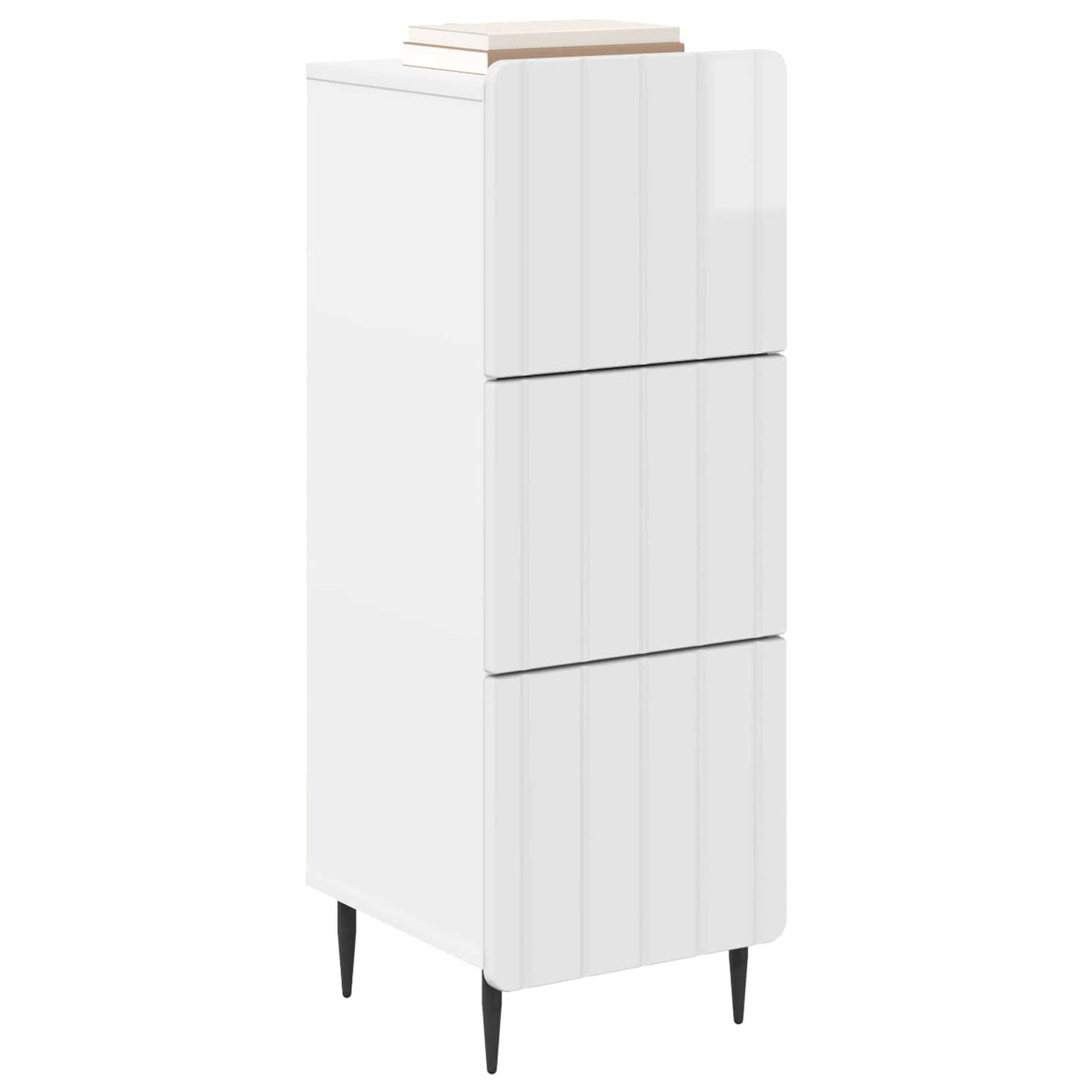 Mobile con Cassetti Bianco Lucido 33 x 34,5 x 92 cm