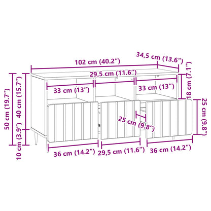 Mobile TV Rovere Fumo 102 x 34,5 x 50 cm Legno ingegnerizzato | homemem39