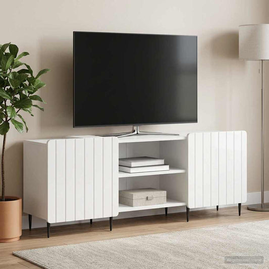 Mobile TV Bianco Lucido 150 x 31 x 52 cm Legno ingegnerizzato